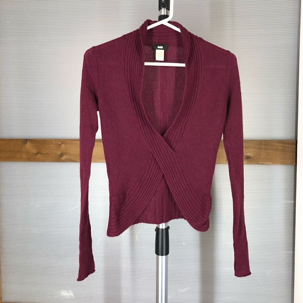 Milli Vintage 100%‎ Cashmere Purple/Red V-Neck Sweater Sz XS